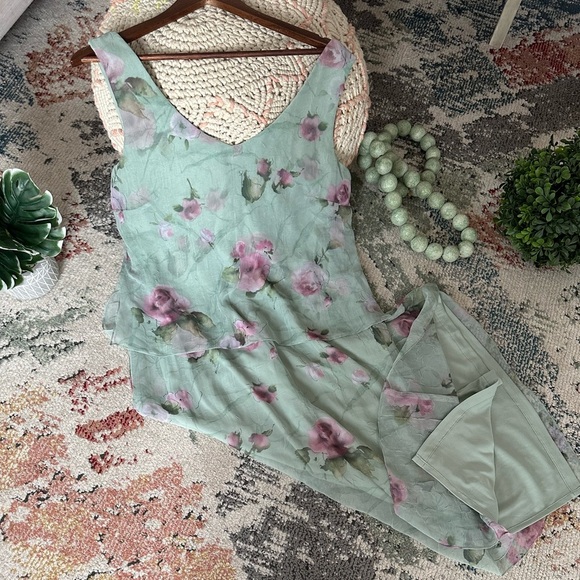 Vintage 90s Plus Women’s Floral Print Sleeveless Dress Size 14W Made in USA - Picture 7 of 16